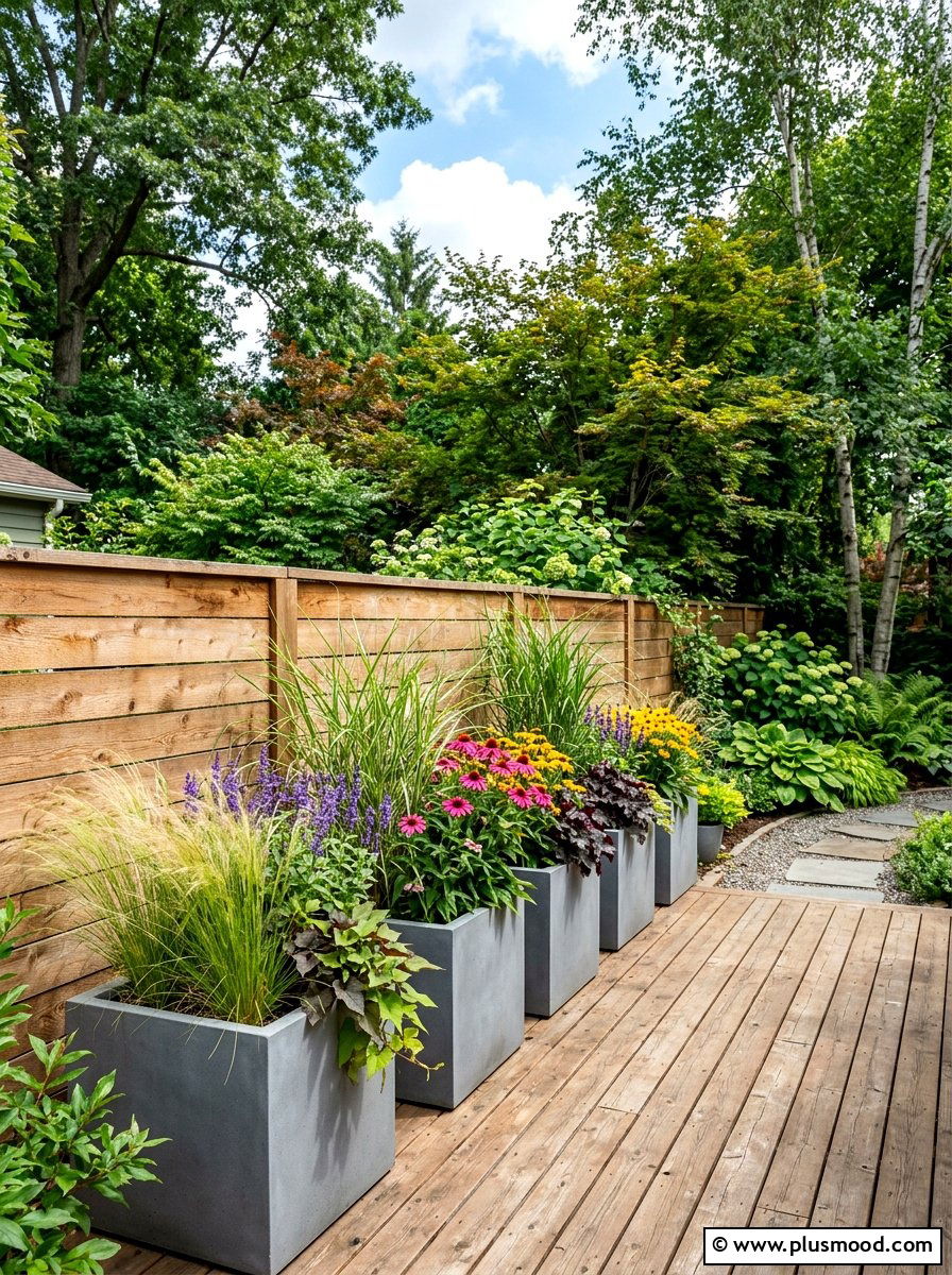 Potted Plants Wood Fence - 25 small backyard ideas with wood fence