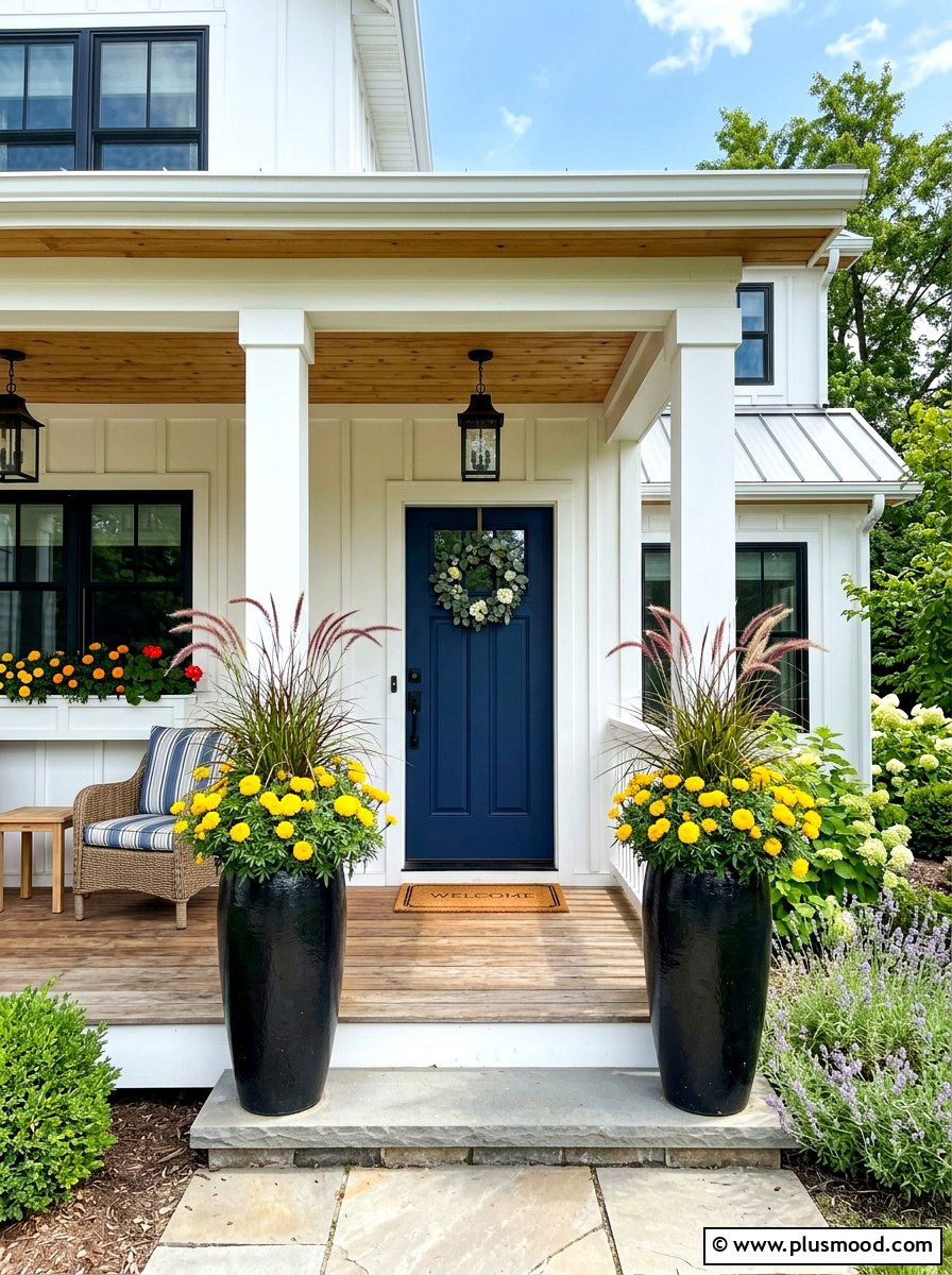 Potted Porch Plants - 25 summer tidy front yard ideas