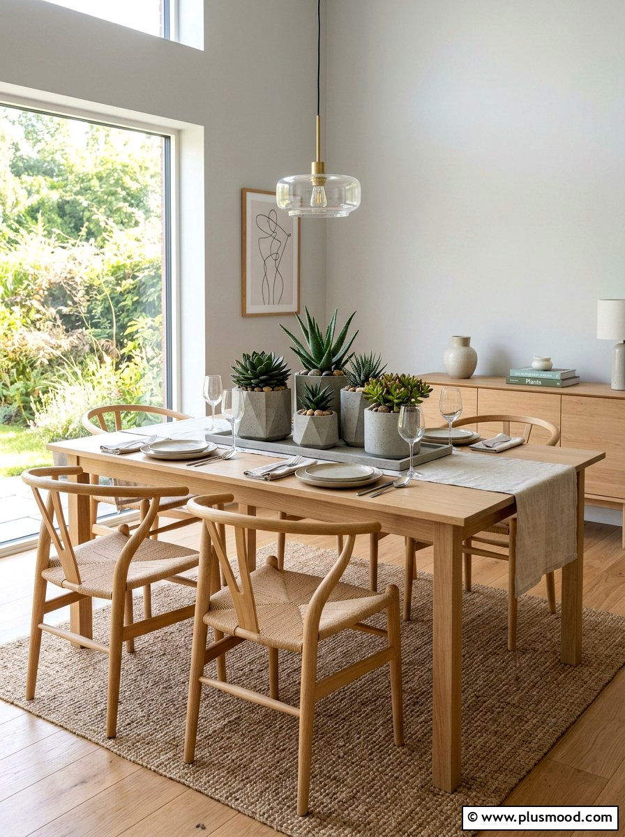 Potted Succulent Display - 25 summer centerpiece ideas for dining table