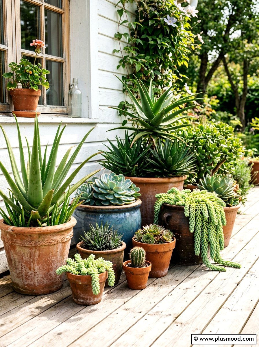 Potted Succulents For Patio - 25 small backyard ideas with succulent garden