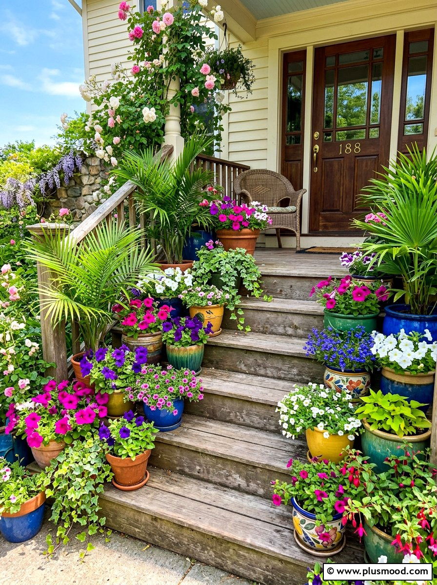 Potted Summer Plants - 25 cute summer porch decor ideas