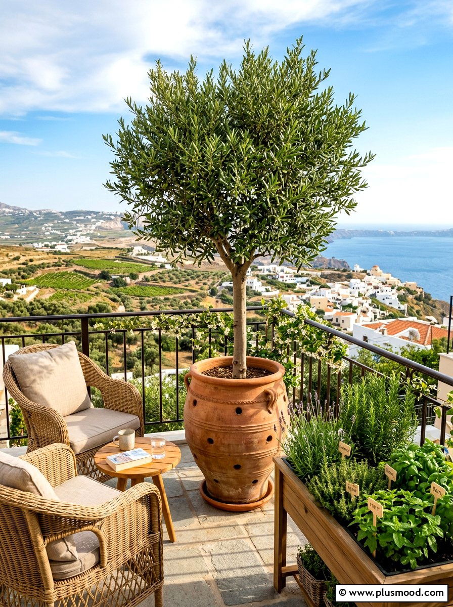 Potted Tree - 25 summer balcony shade ideas
