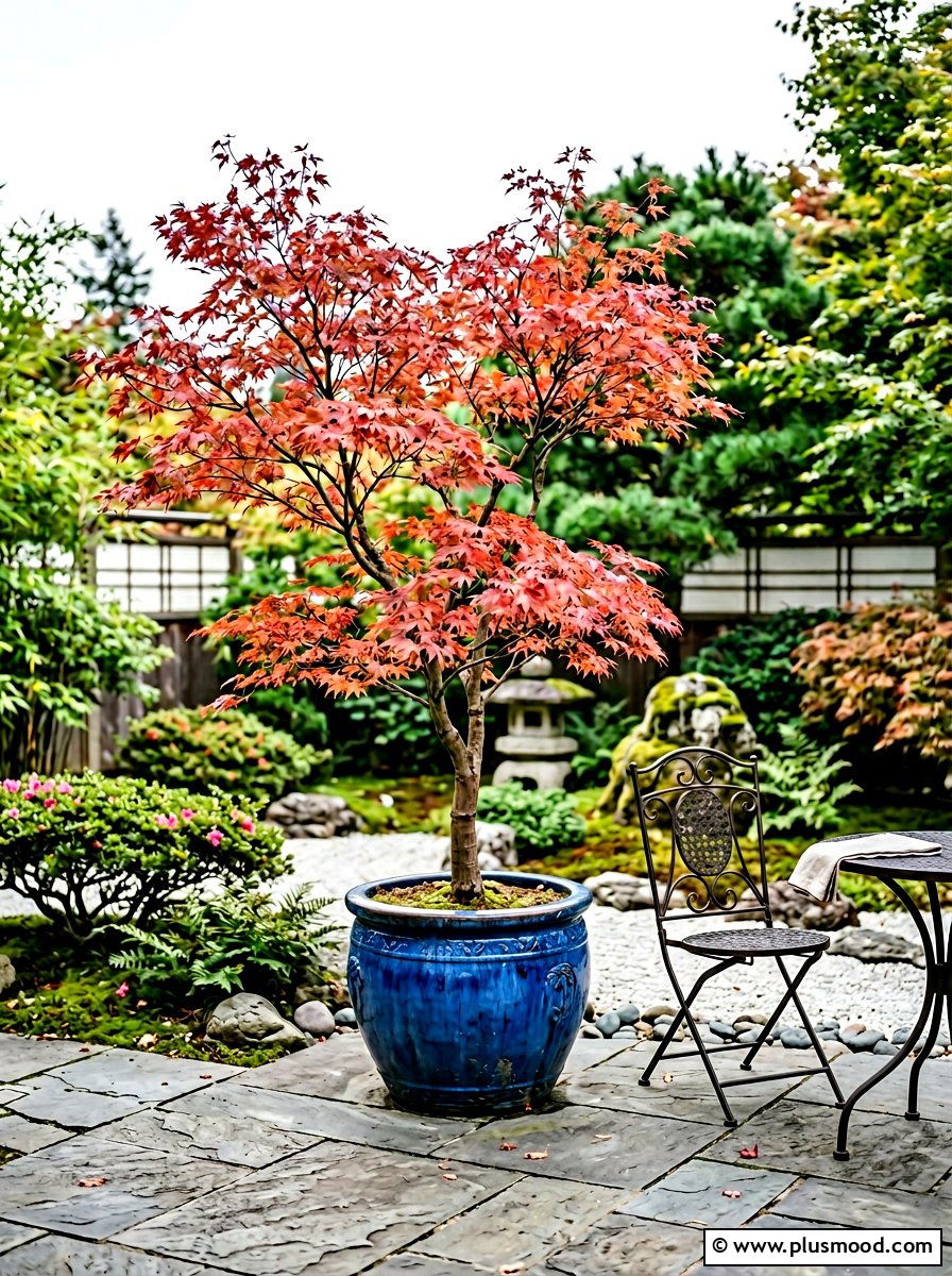 Potted Tree - 25 small backyard ideas for relaxing