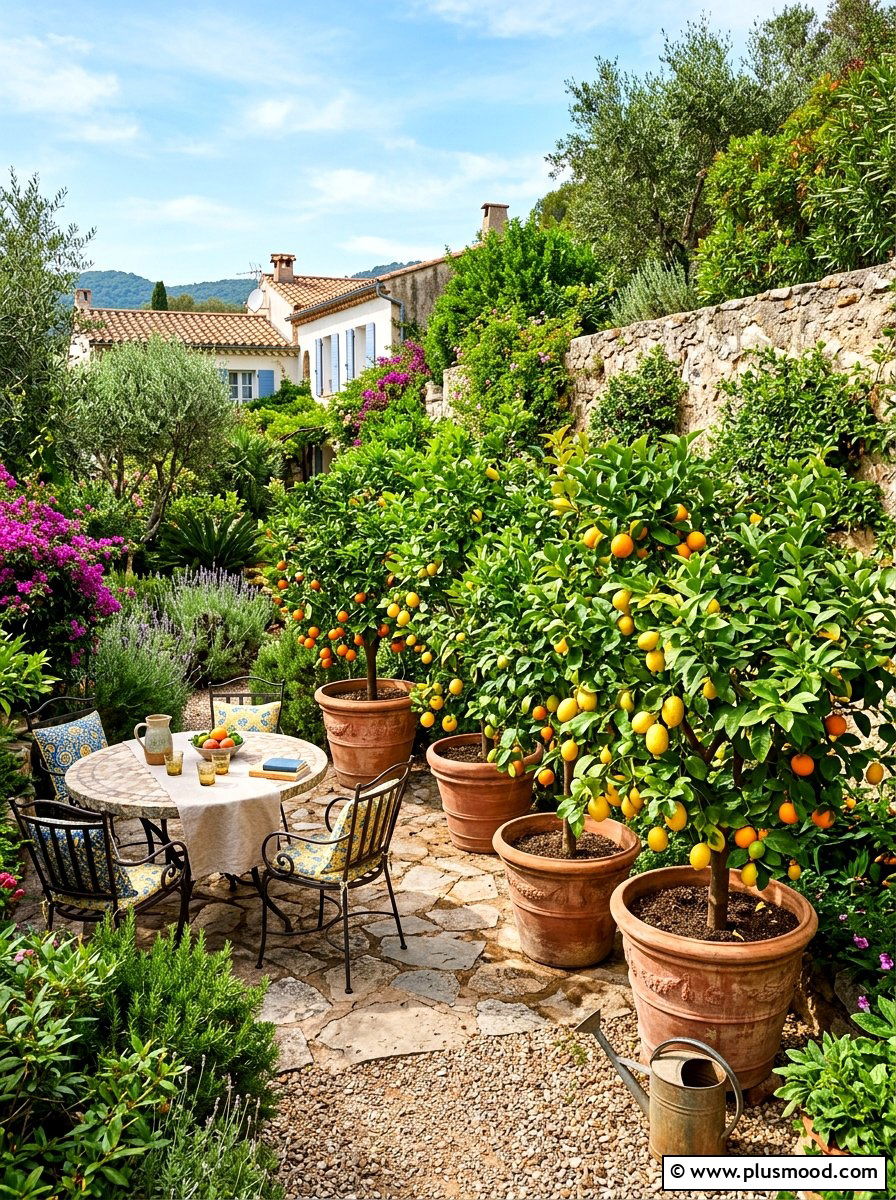 Potted Trees - 25 summer backyard ideas for renters