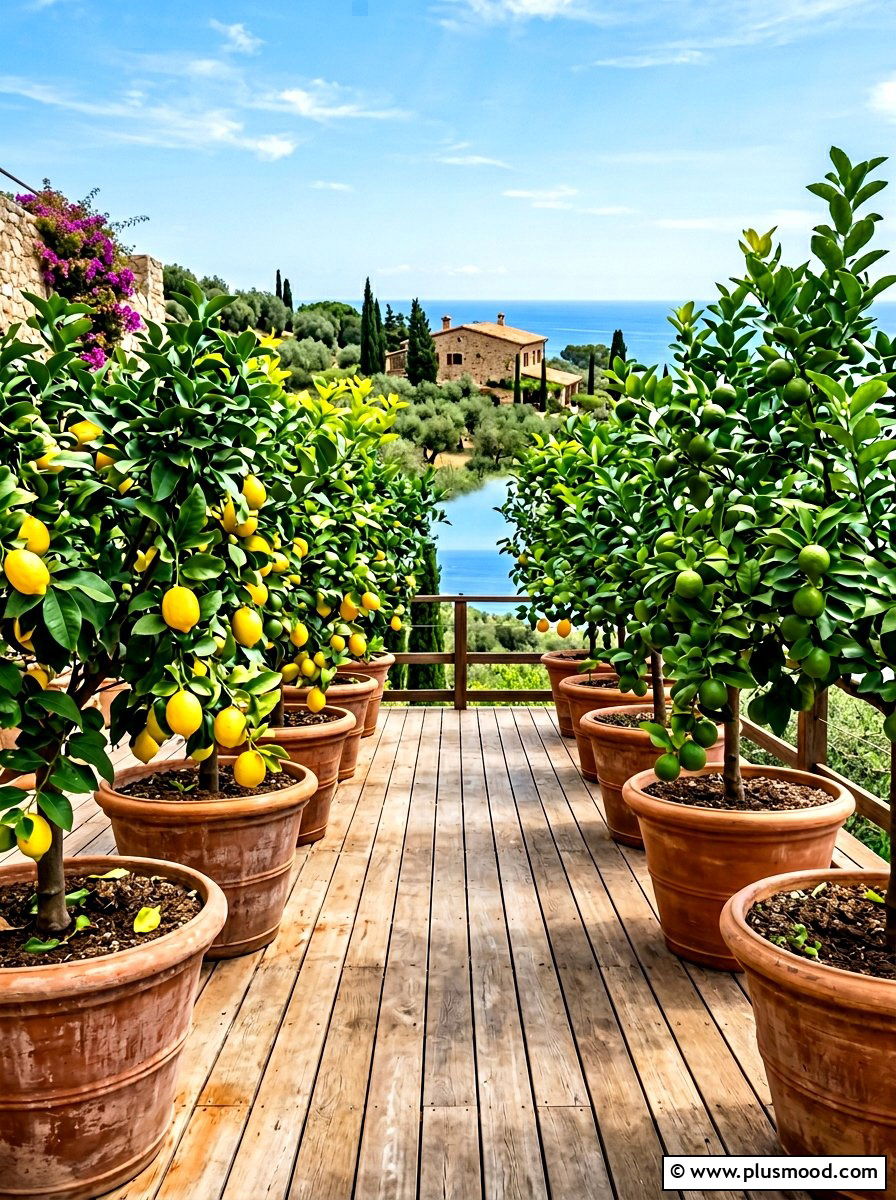 Potted citrus grove - 25 summer full sun garden ideas