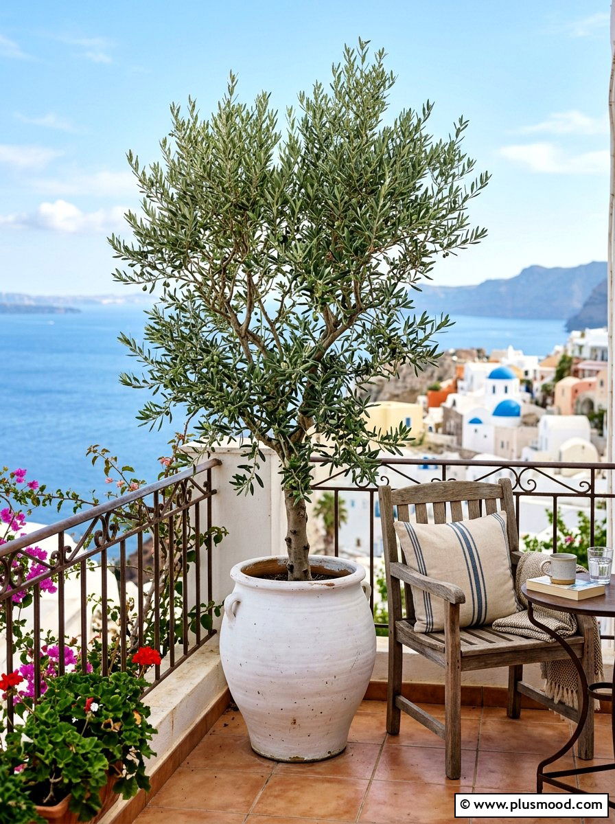 Potted olive tree - 25 late summer balcony ideas
