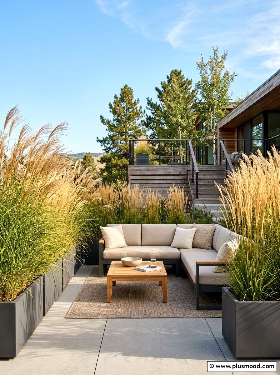 Potted ornamental grasses - 25 late summer patio ideas