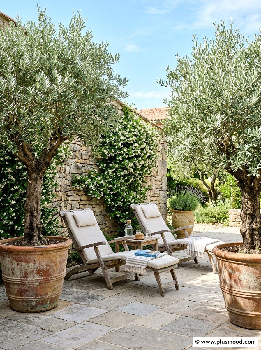 Potted patio trees - 25 cozy summer patio ideas