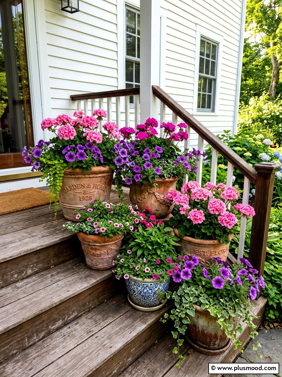 Potted summer flowers - 25 summer porch ideas