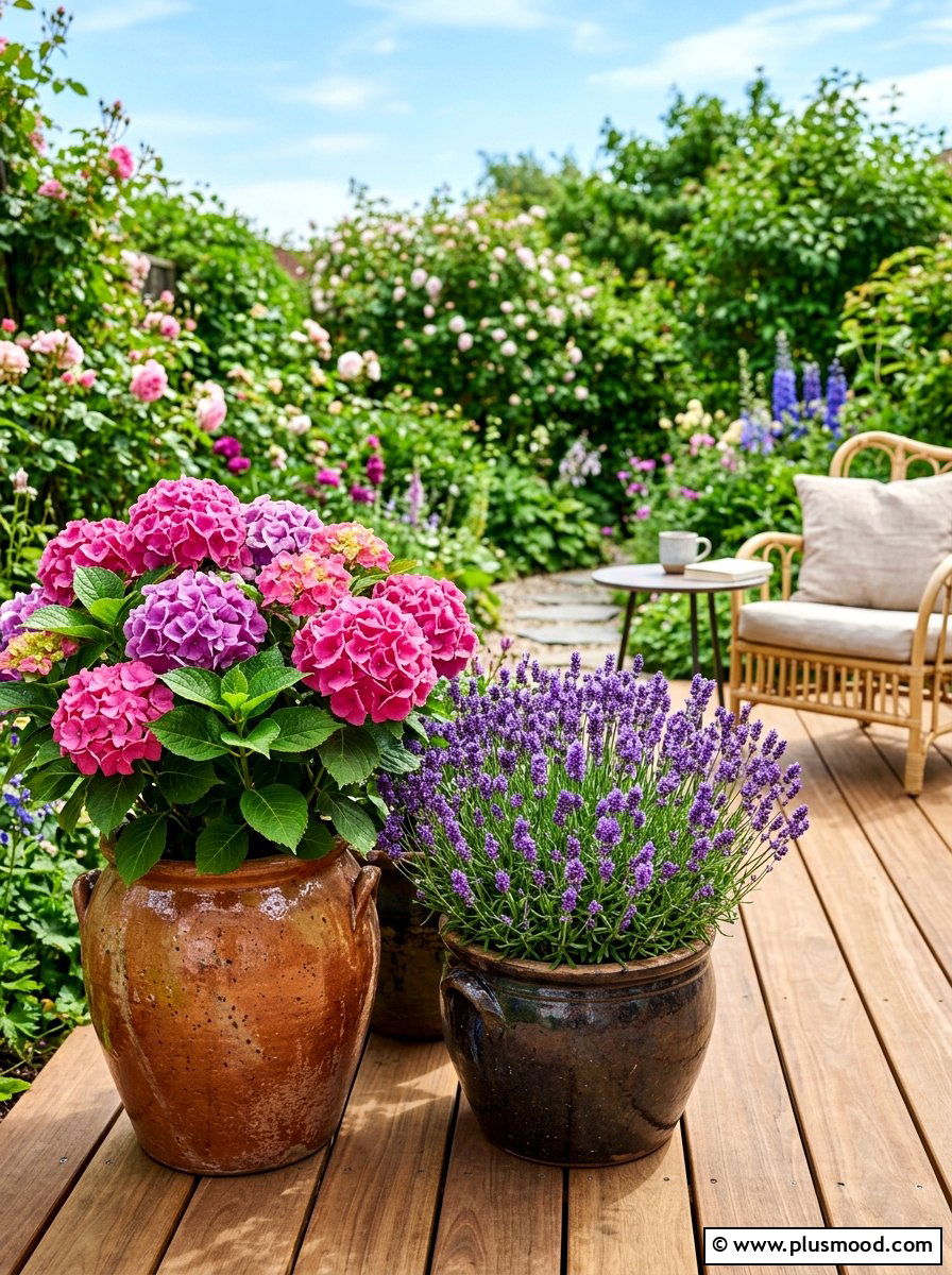 Potted summer flowers - 25 summer deck party ideas