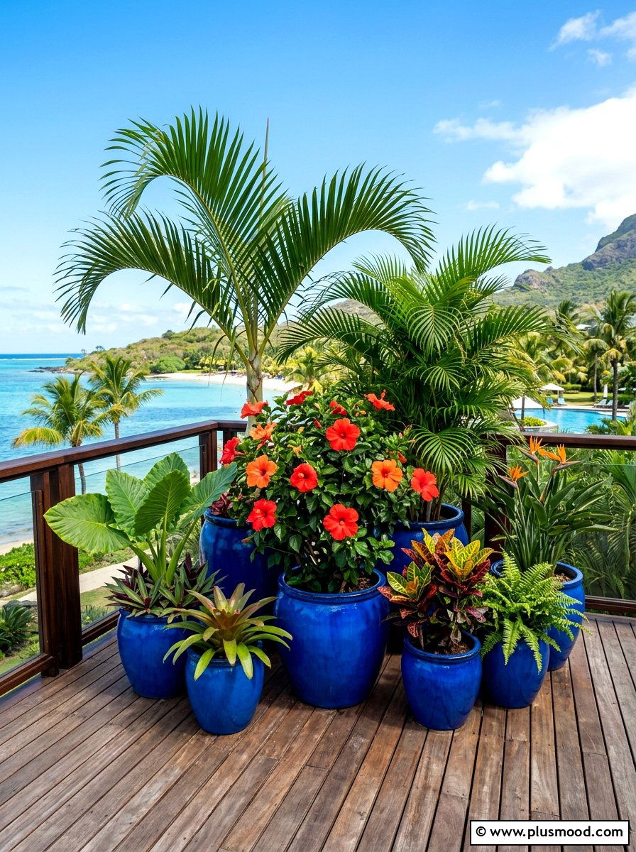 Potted tropical plant - 25 summer hot weather landscaping ideas