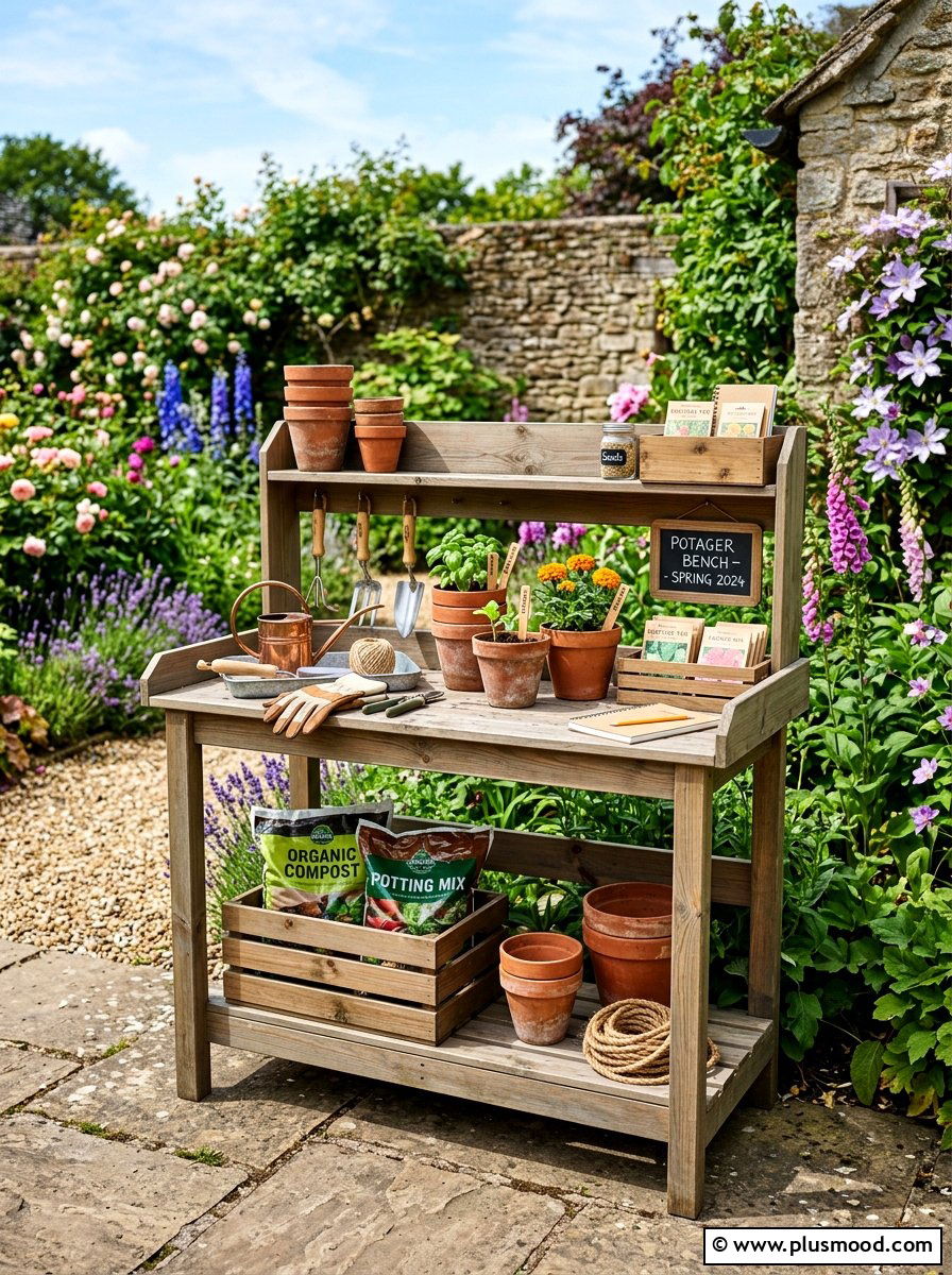 Potting Bench - 25 budget summer backyard makeover ideas