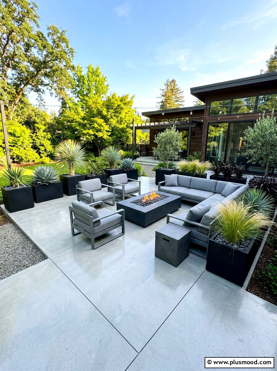 Poured Concrete Patio - 25 summer outdoor living patio ideas