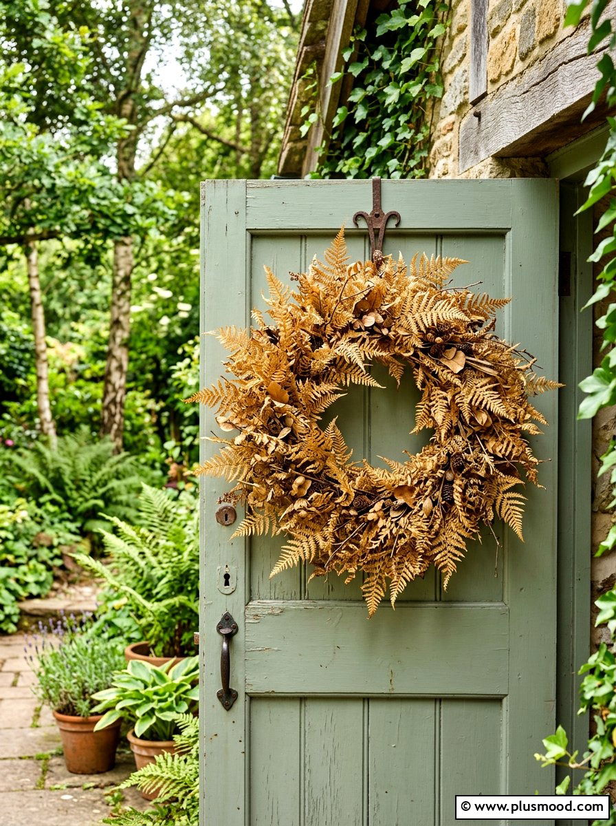Preserved Fern Wreath - 25 summer to fall wreath ideas