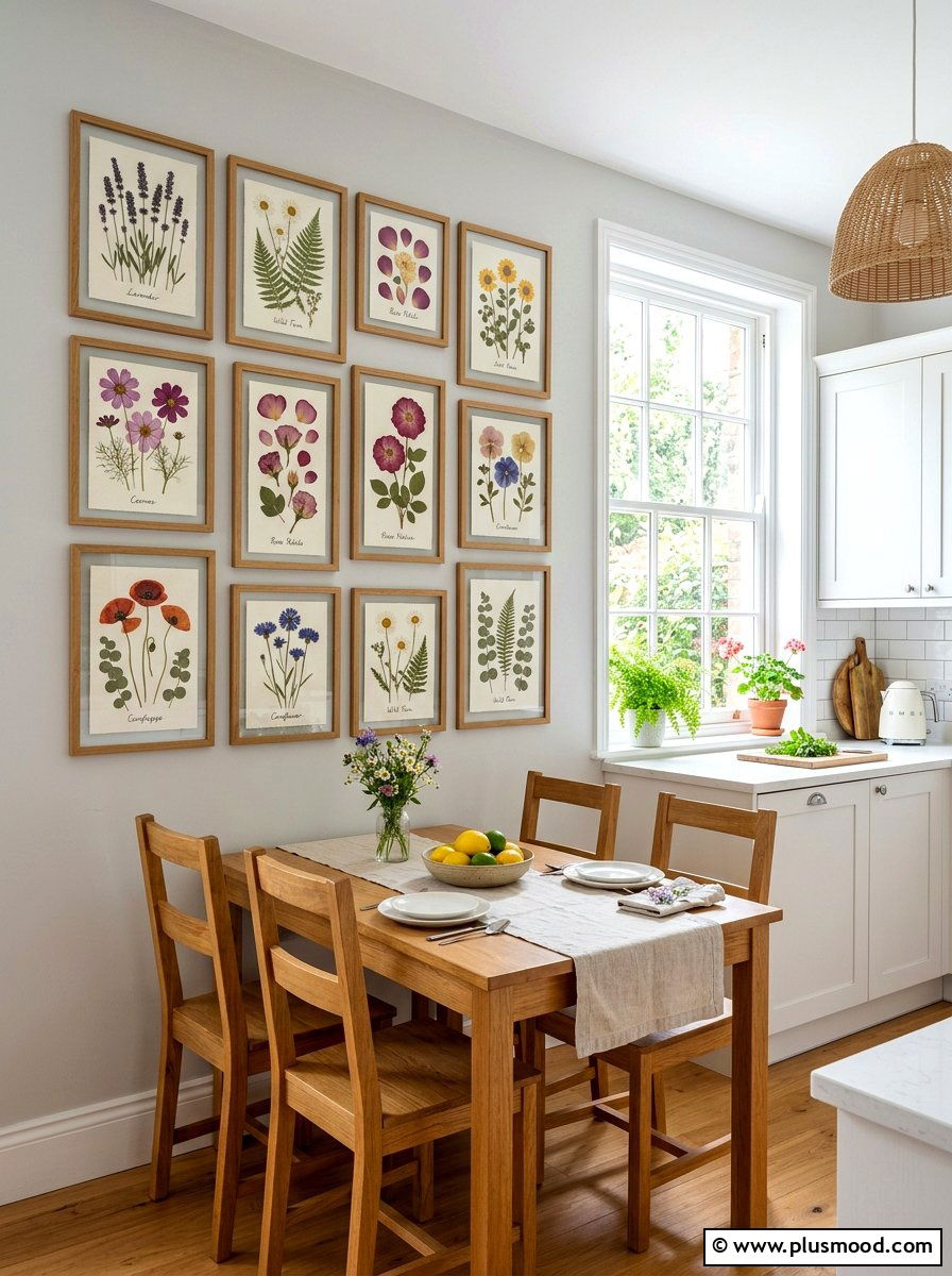 Pressed flower kitchen art - 25 summer floral kitchen decor ideas