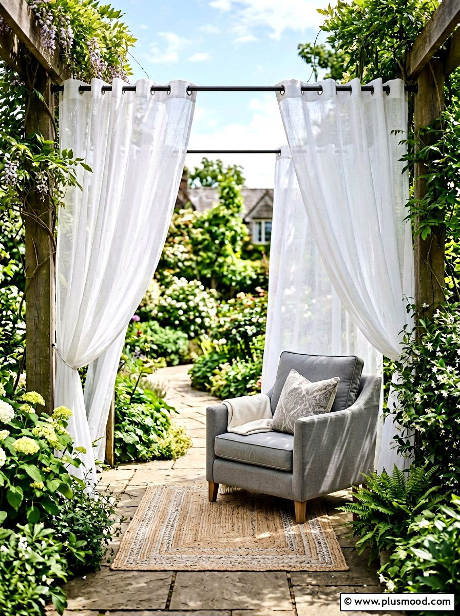 Privacy Curtain Balcony Reading Nook - 25 summer balcony reading corner ideas