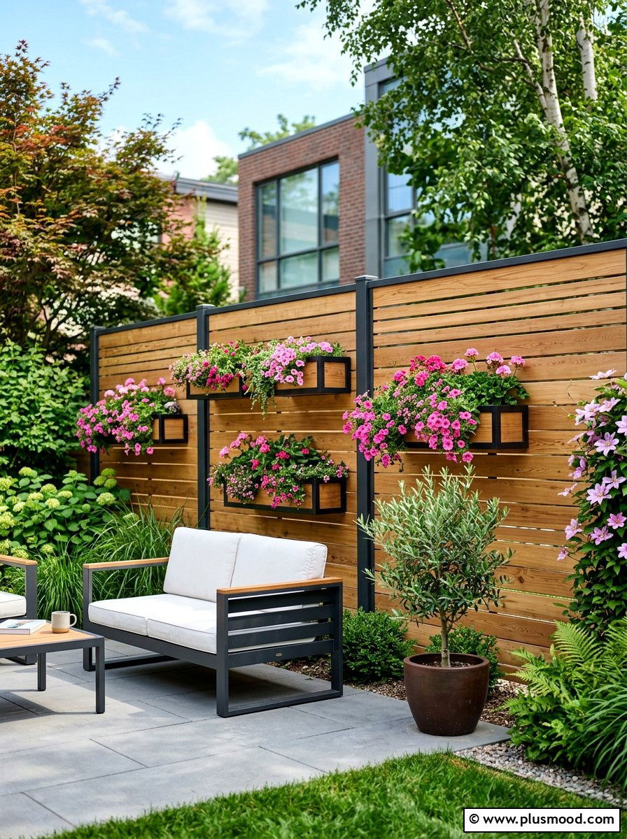 Privacy Fence With Planters - 25 small backyard ideas for tiny homes