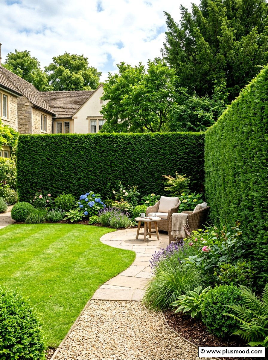 Privacy Hedge Screen - 25 summer tidy front yard ideas