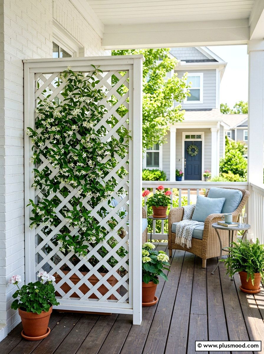 Privacy Lattice Screen - 25 summer townhouse curb appeal ideas