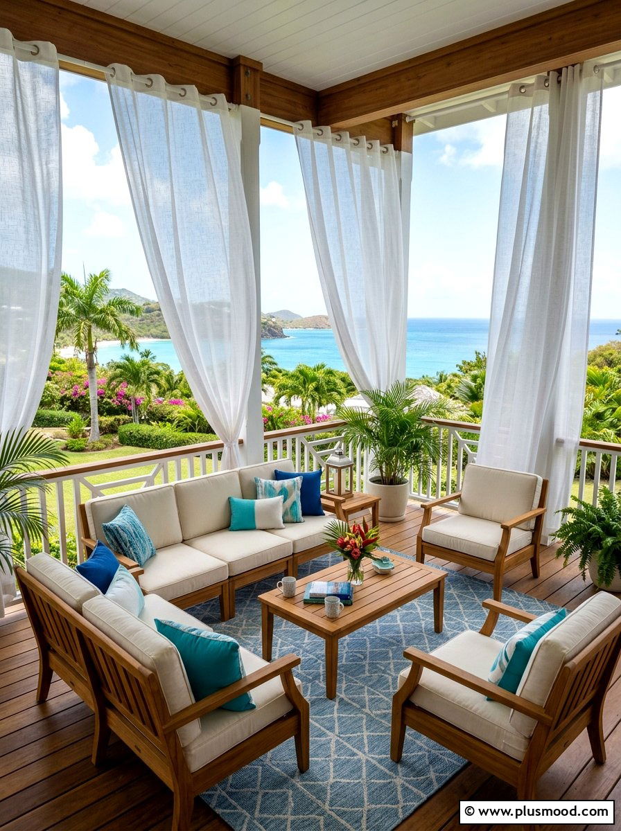 Privacy Outdoor Curtain - 25 summer porch decorating ideas