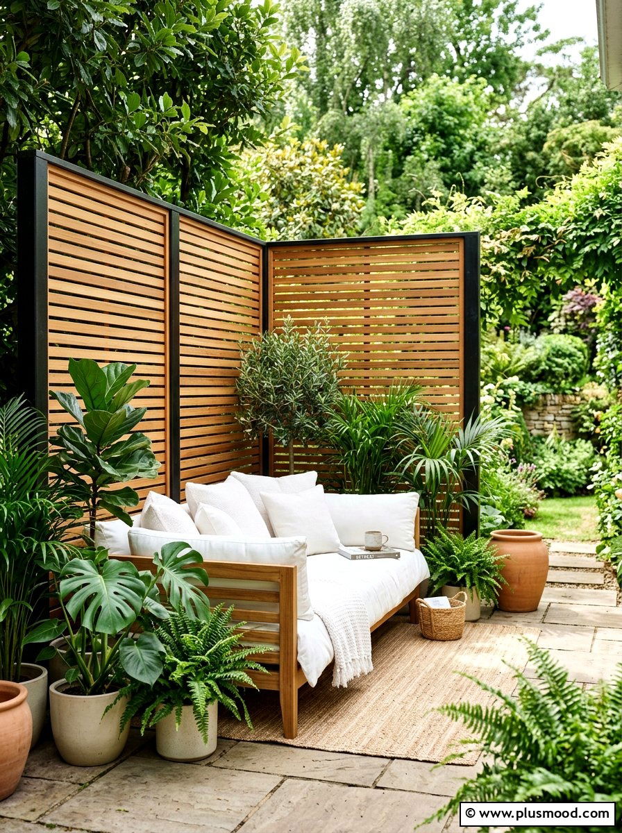 Privacy Screen Area - 25 summer backyard cozy corner ideas
