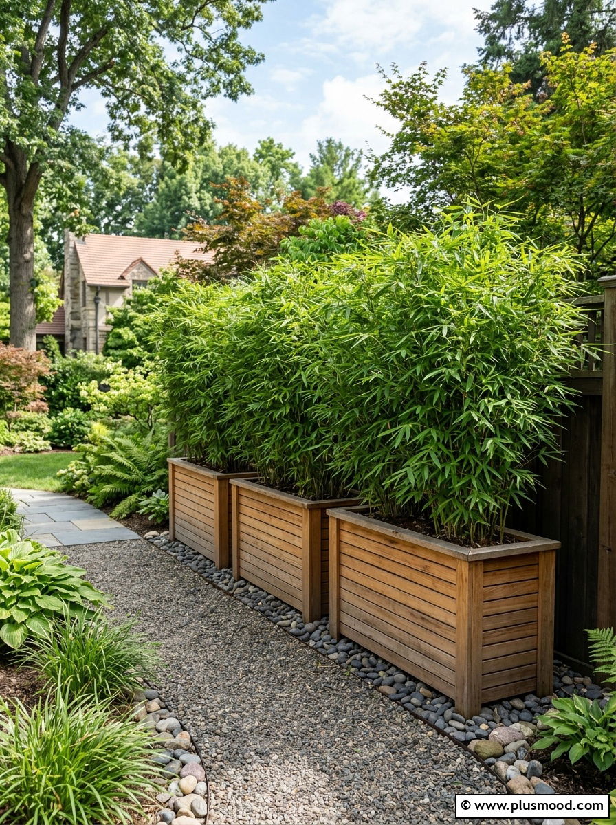 Privacy Screen Planter - 25 small backyard ideas with potted plants