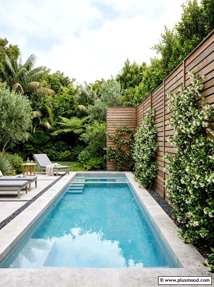 Privacy Screen Pool - 25 pool landscaping ideas for narrow yards