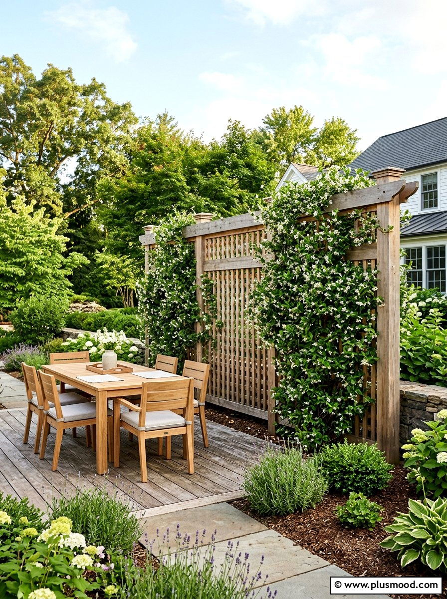 Privacy Screen Trellis - 25 small backyard ideas with trellis