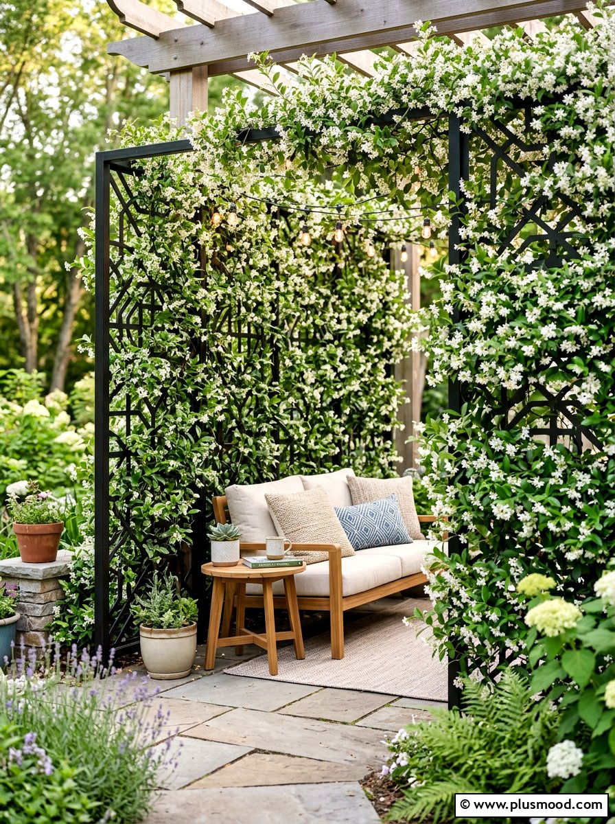 Privacy Screen Trellis - 25 Small Backyard Ideas