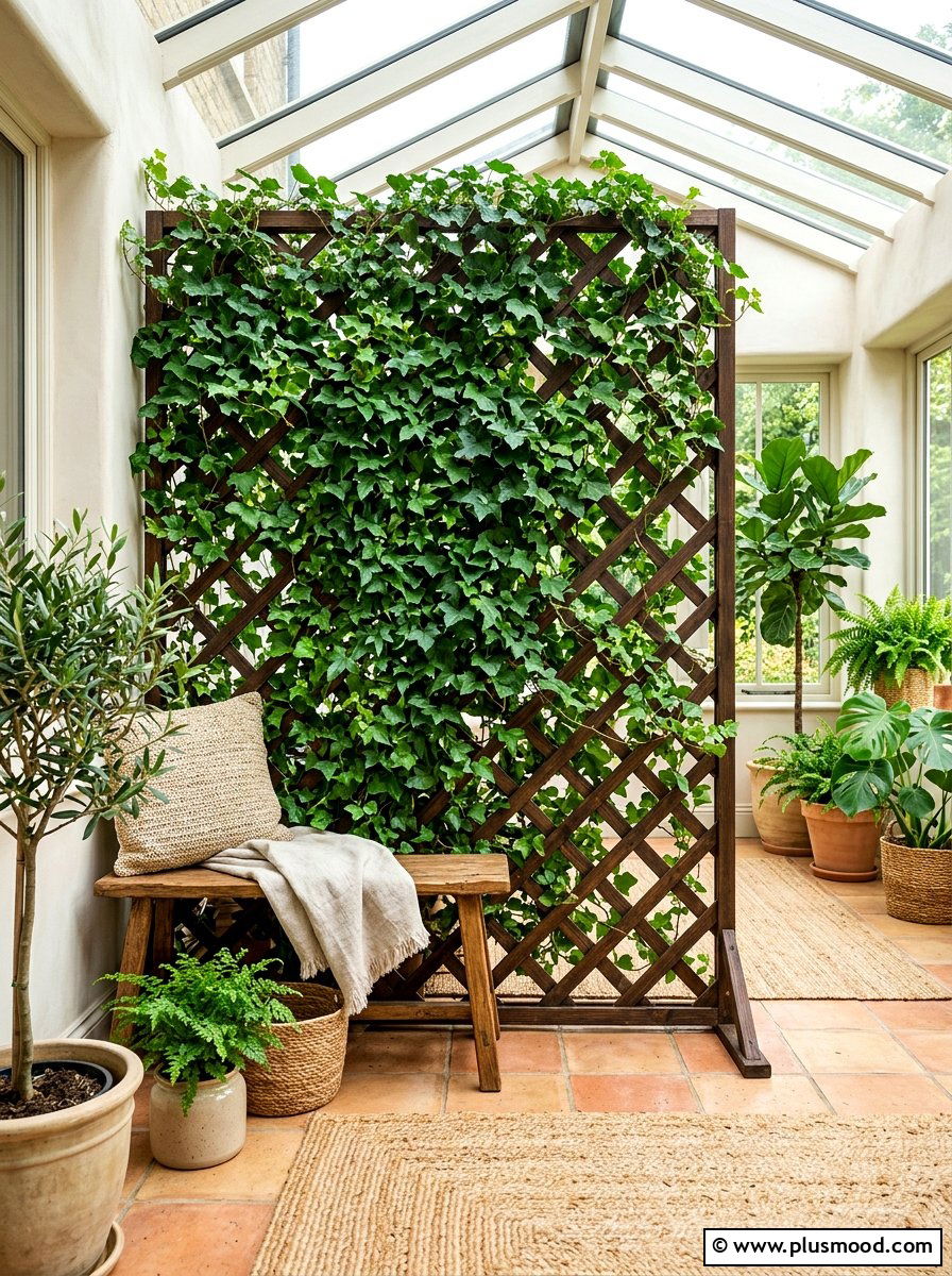 Privacy Screen With Ivy - 25 summer cozy apartment patio ideas