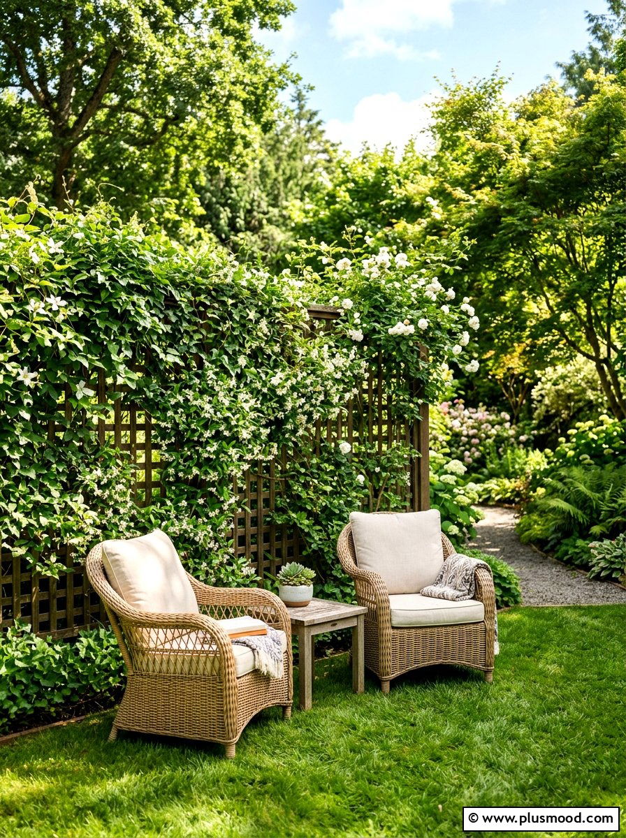 Privacy Screen With Plants - 25 summer compact outdoor living ideas