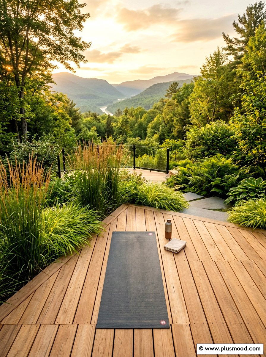 Private Wood Yoga Deck - 25 small backyard ideas with yoga space