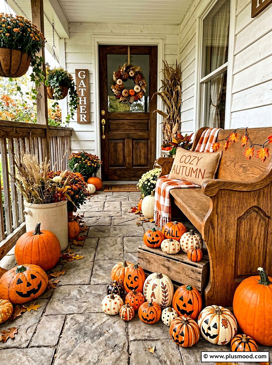 Pumpkin Painted Rocks - 25 painted rock ideas for fall decor