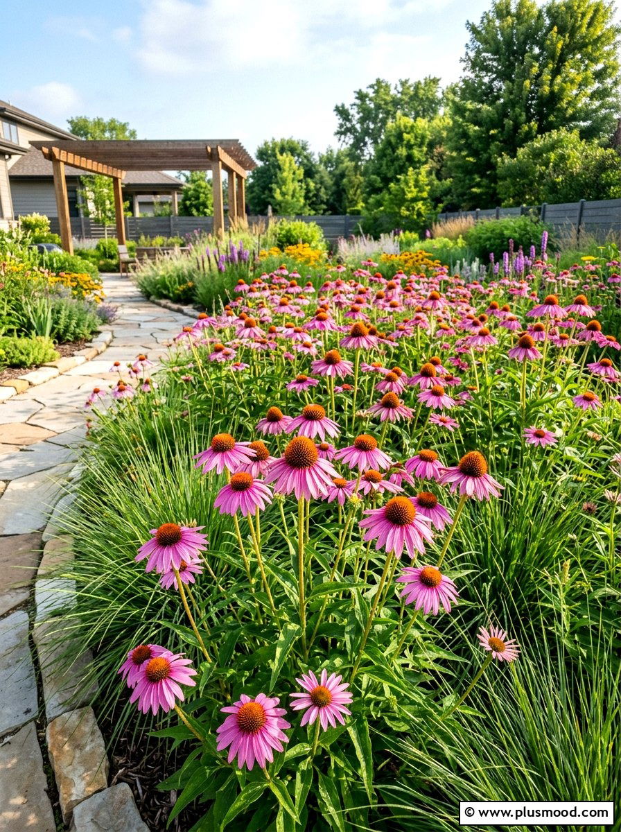 Purple Coneflower Patch - 25 summer butterfly garden ideas