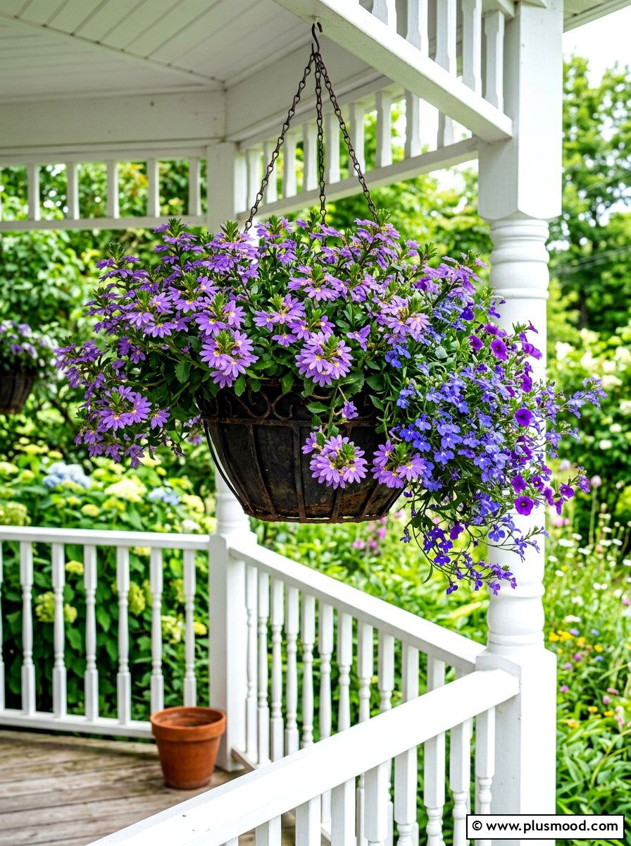 Purple Fan Flower - 25 summer front porch flower ideas