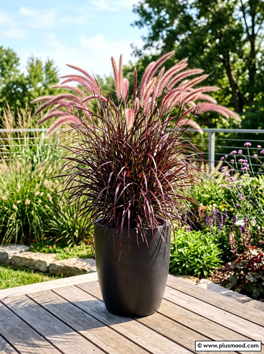 Purple Fountain Grass Container - 25 late summer planter ideas