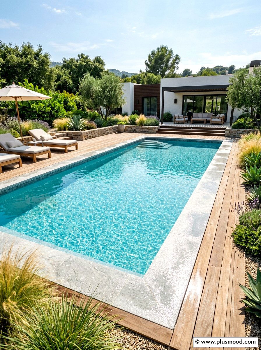 Quartzite Pool Coping - 25 pool landscaping ideas with rocks