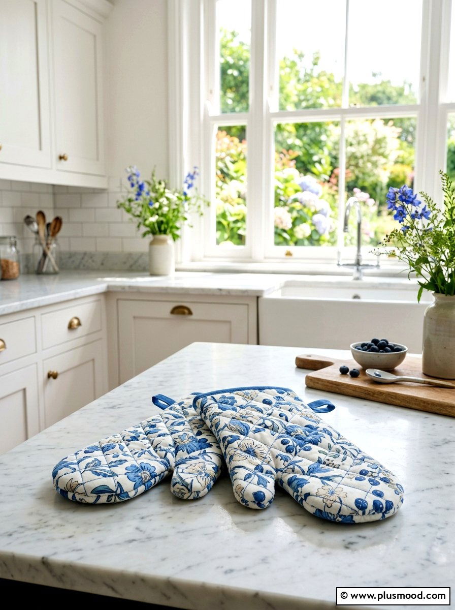 Quilted Cotton Oven Mitts - 25 summer kitchen accessories ideas