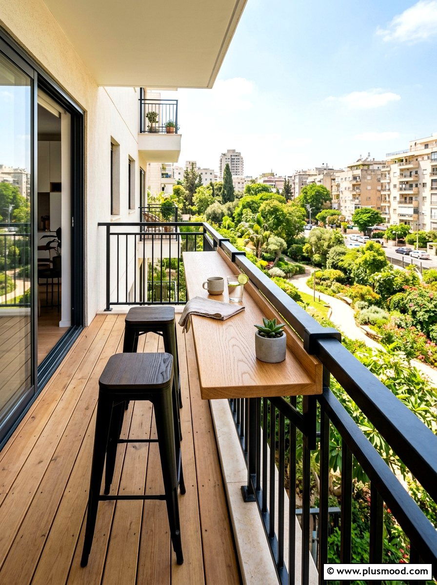 Railing Bar Table - 25 summer patio ideas for small backyards