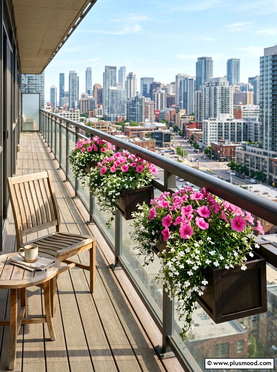 Railing Box - 25 summer balcony planter ideas
