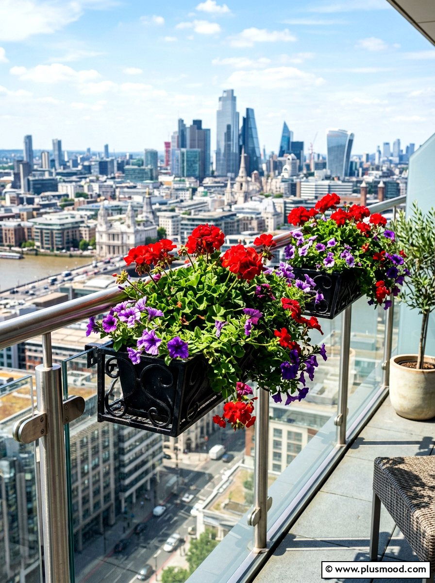 Railing Flower Box - 25 summer apartment balcony ideas