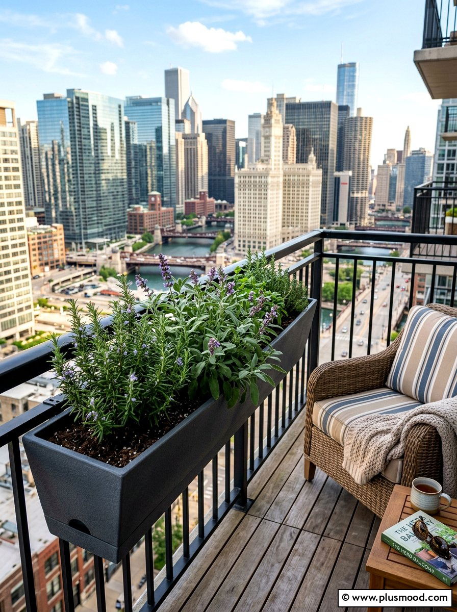Railing Herb Planter - 25 summer balcony herb garden ideas