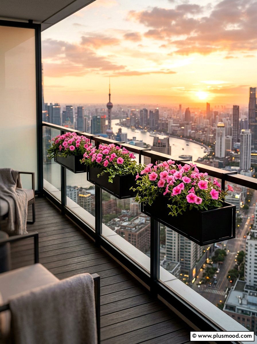 Railing Planter Box - 25 summer cozy balcony ideas
