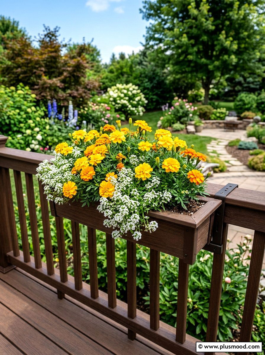 Railing Planter Box - 25 summer deck planter ideas