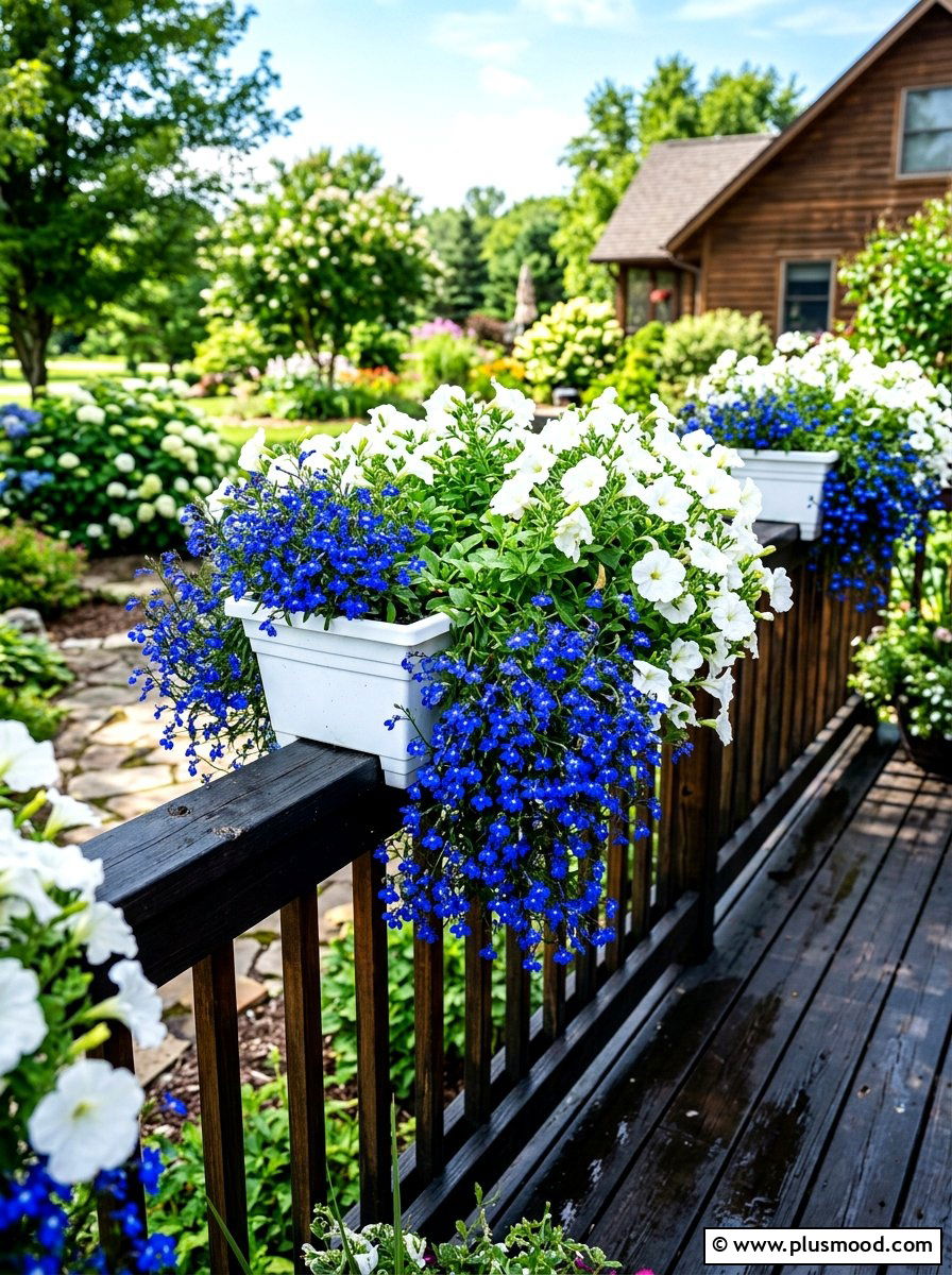 Railing Planter Box - 25 summer colorful planter ideas