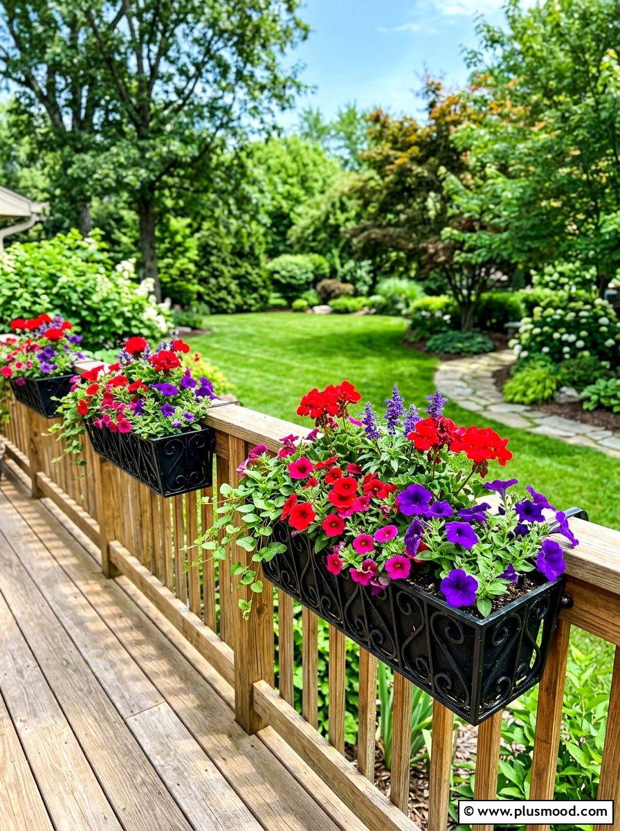 Railing planter boxes - 25 summer deck party ideas