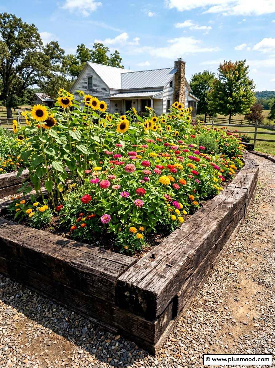 Railroad Tie Edging - 25 summer flower bed edging ideas