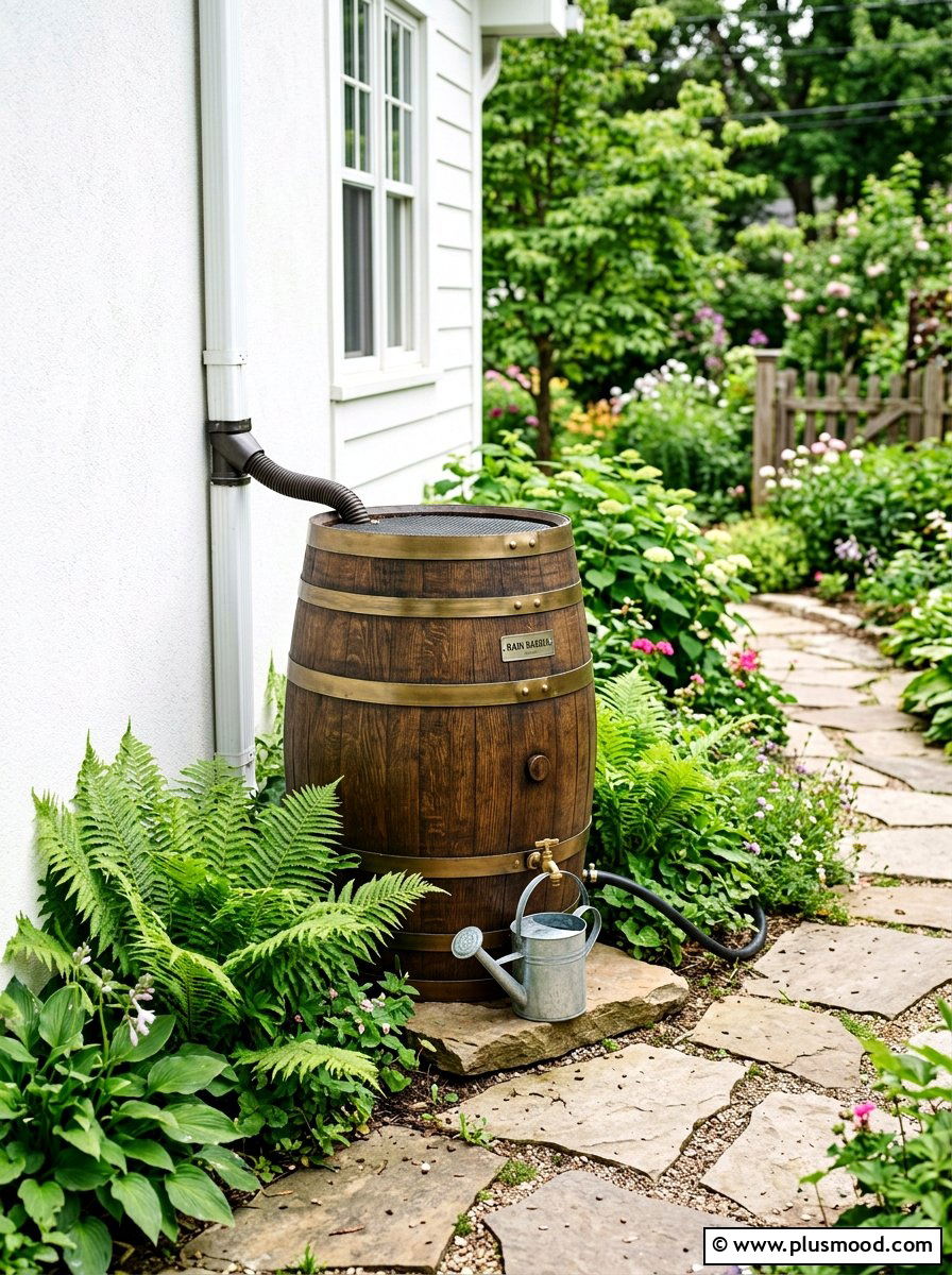 Rain Barrel System - 25 summer budget landscaping ideas