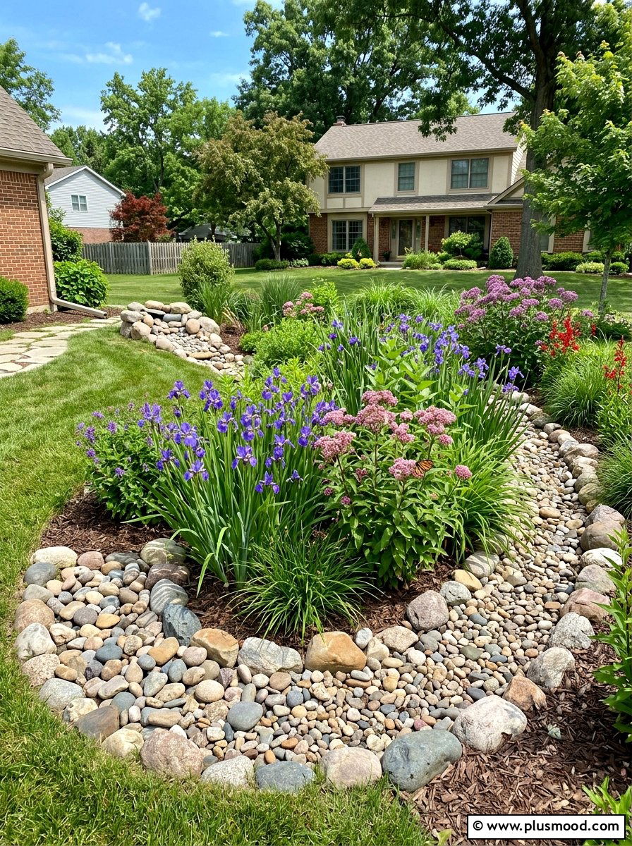 Rain Garden Basin - 25 summer native plant landscaping ideas