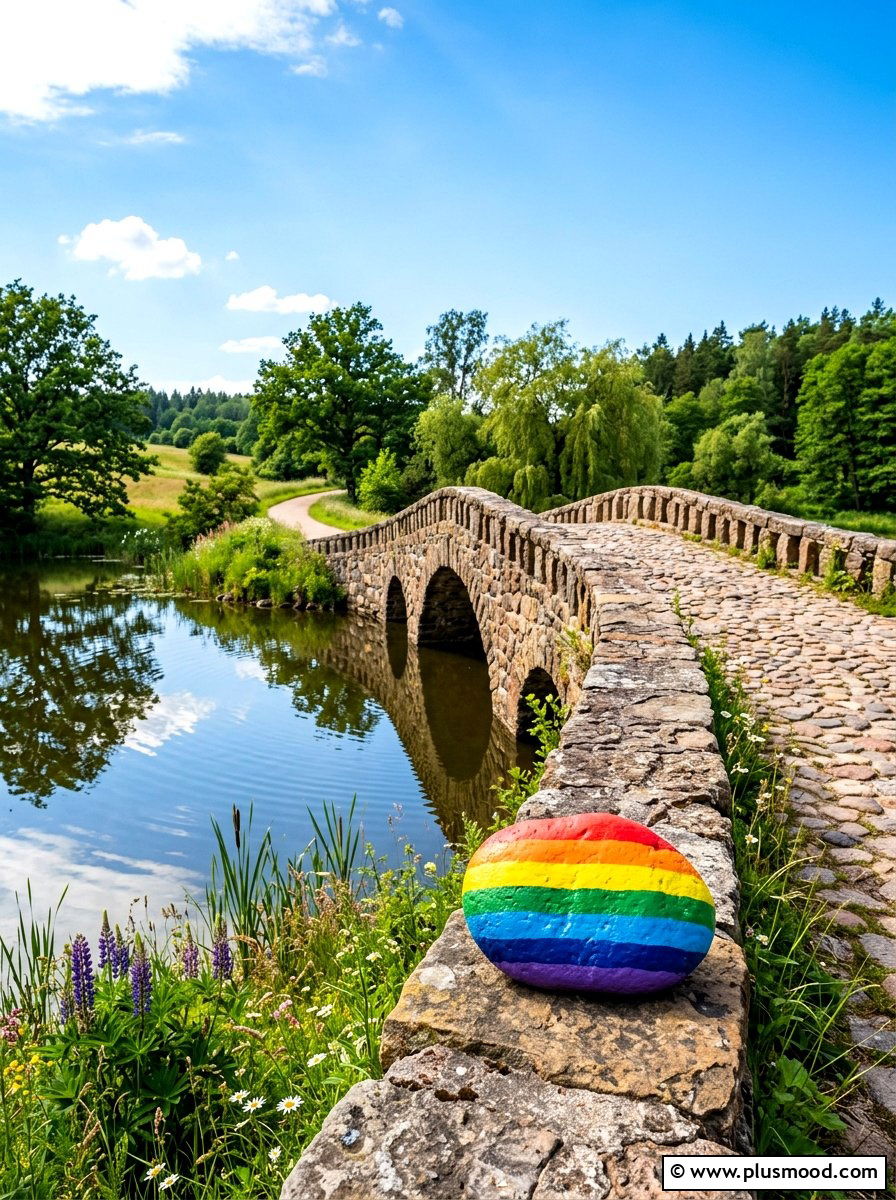Rainbow Painted Rock